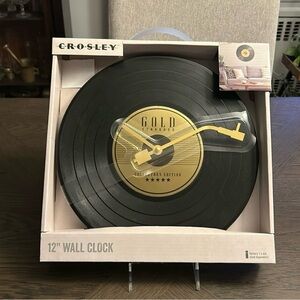 Crosley Black and Gold Wall Clock